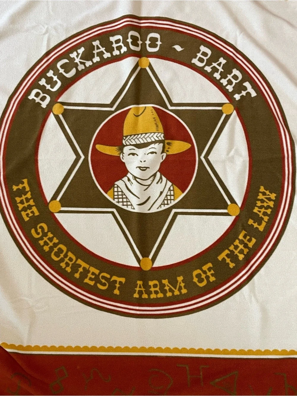 Buckaroo Bart Graphic Blanket - Red, Brown, Cream